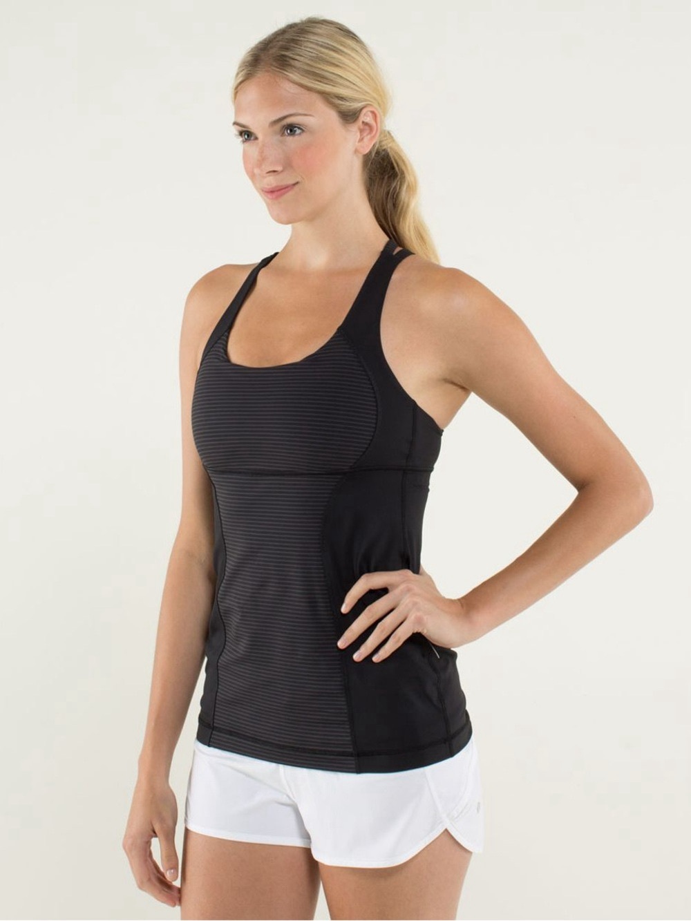 Lululemon Energy Tank Black Striped Racerback